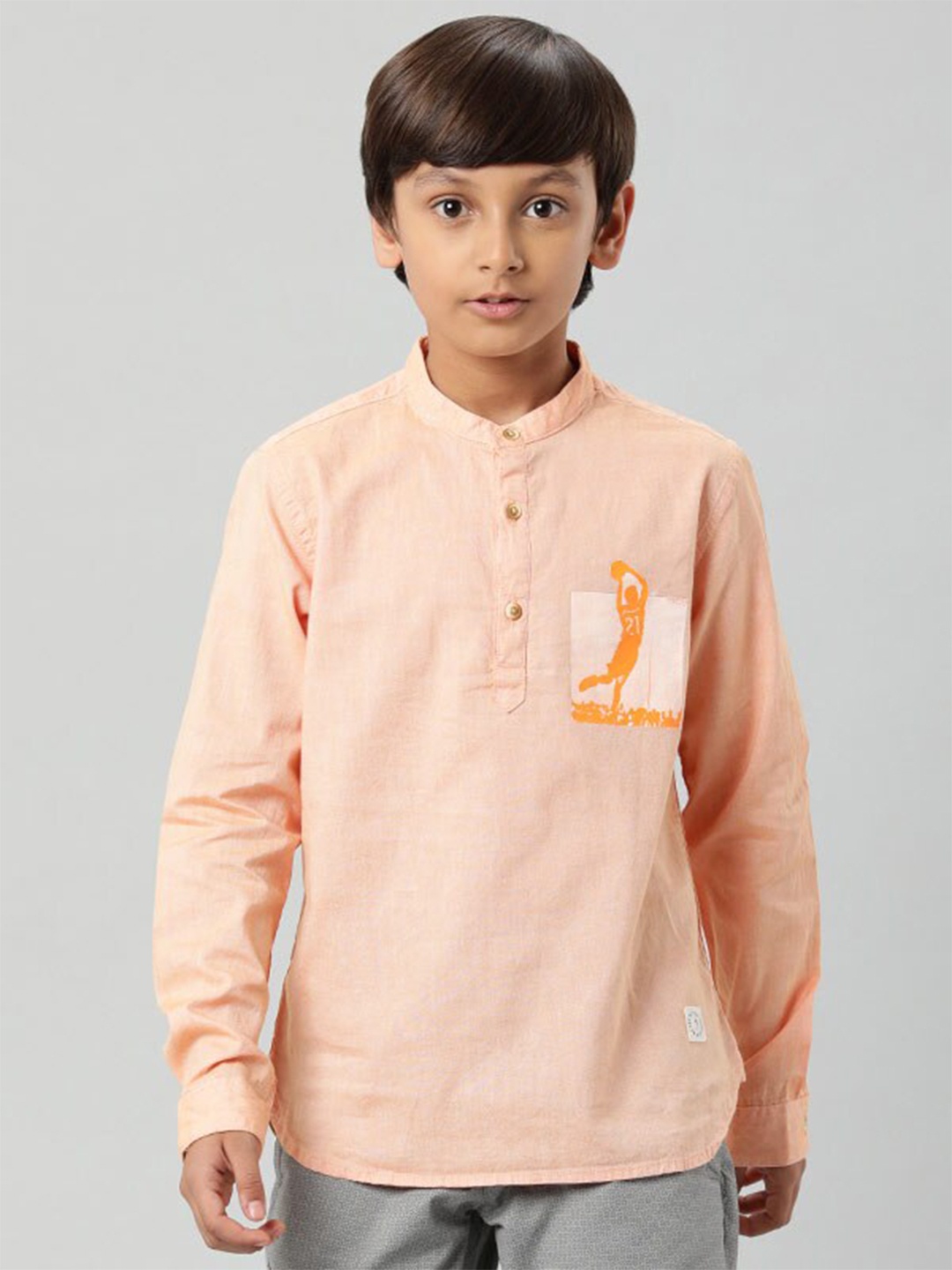 

Indian Terrain Boys Classic Pure Cotton Casual Shirt, Orange