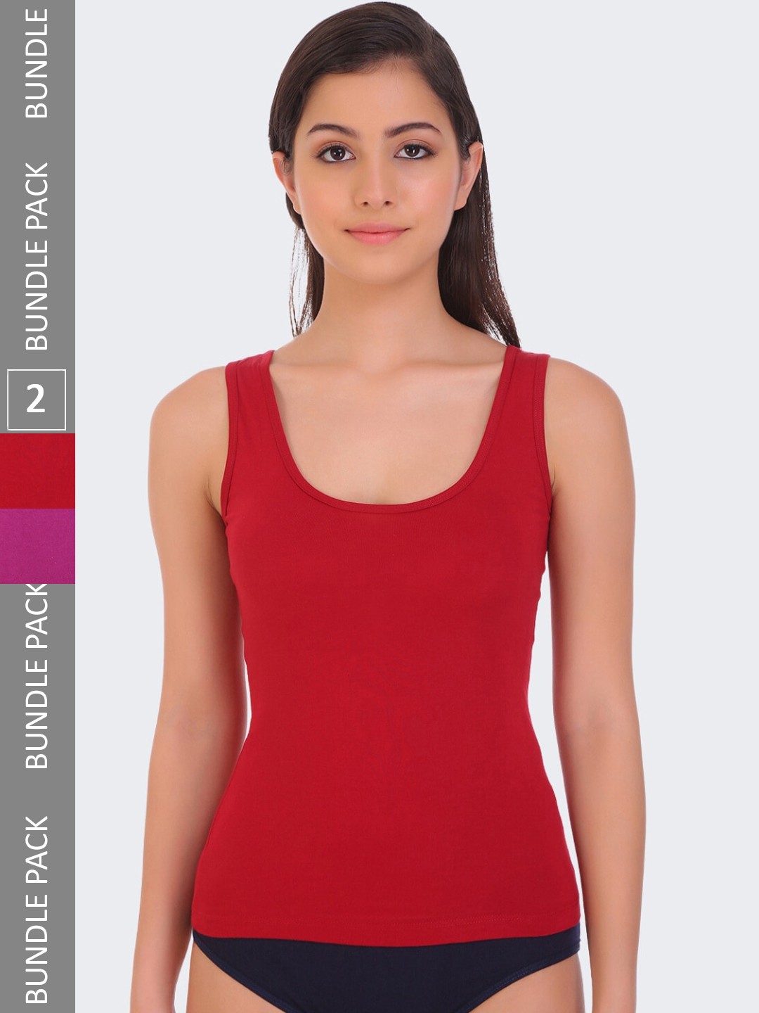 

POOJA RAGENEE Women Pack Of 2 Sando Pure Cotton Camisoles, Purple