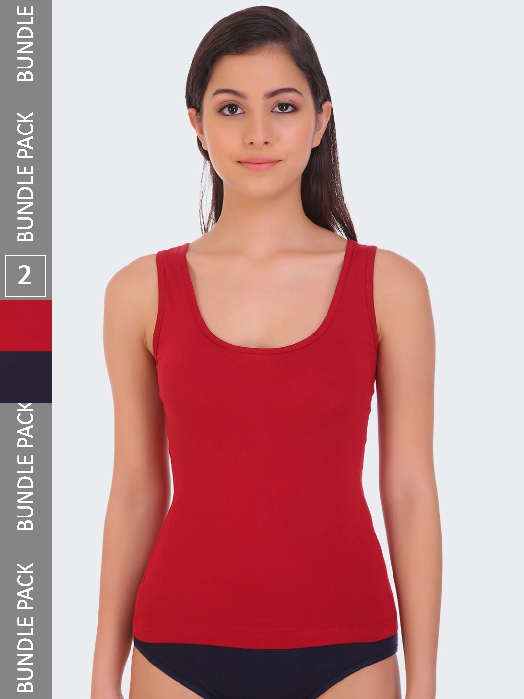

POOJA RAGENEE Women Pack Of 2 Sando Pure Cotton Camisoles, Maroon