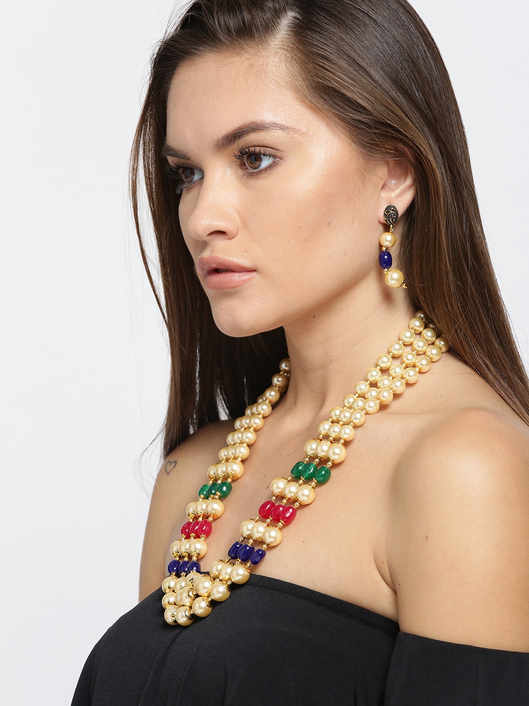 

Jewels Galaxy Multicoloured Beaded Jewellery Set, Multi