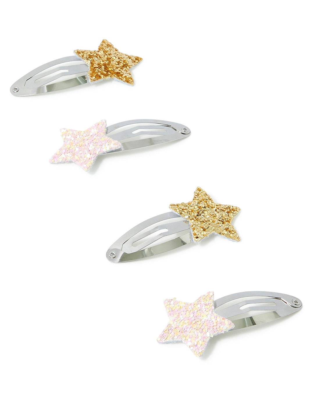 

Accessorize Girls Set of 4 Embellished Tic Tac Hair Clips, Silver