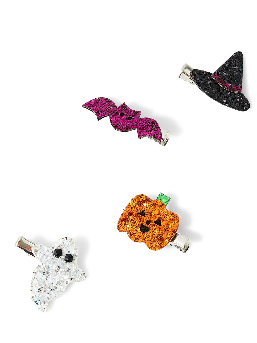 

Accessorize Set Of 4 London Girls Shimmer Halloween Alligator Hair Clips, Silver
