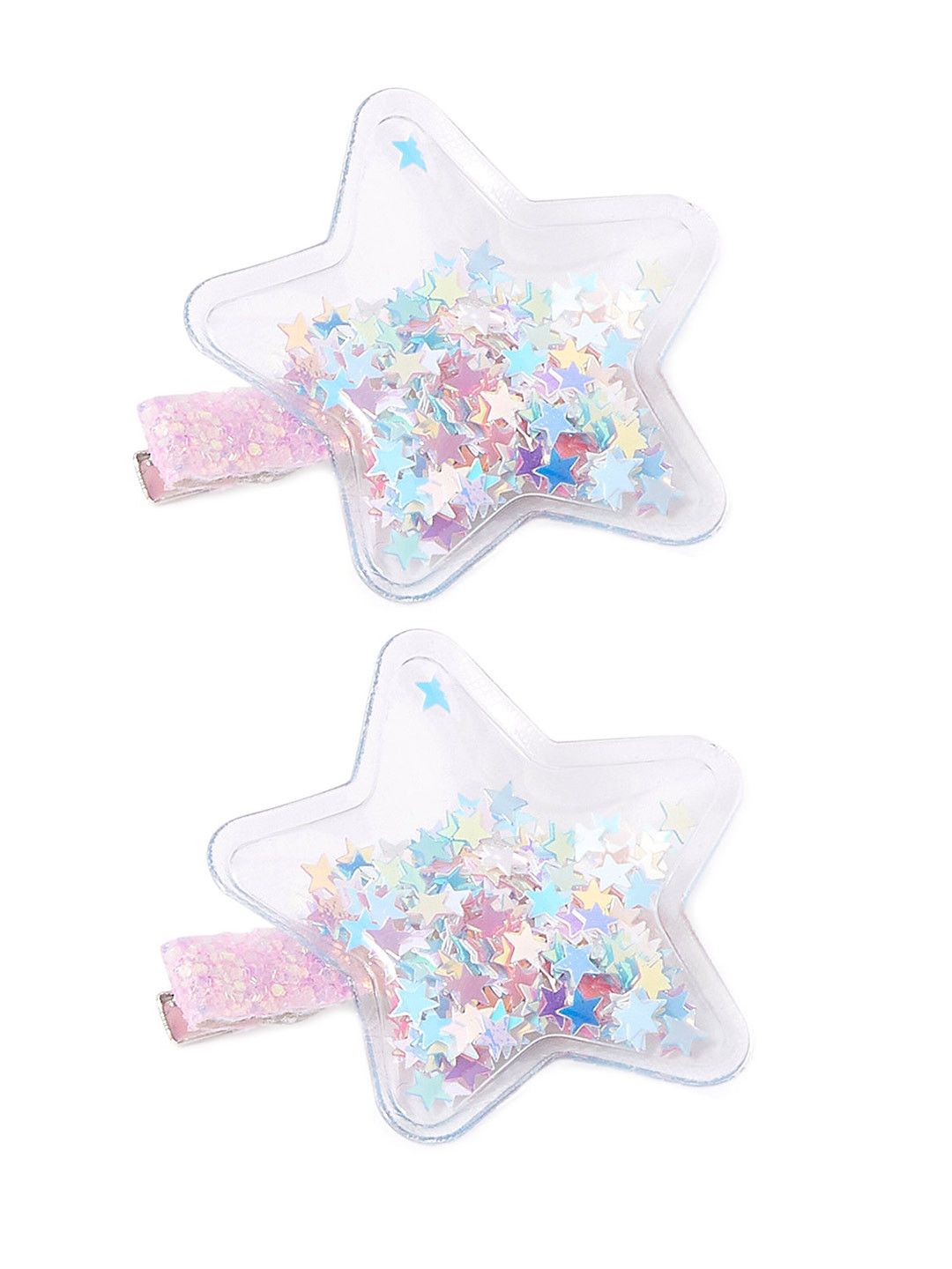 

Accessorize London Girls Multi Set Of 2 Shakey Star Salon Hair Clips, Pink