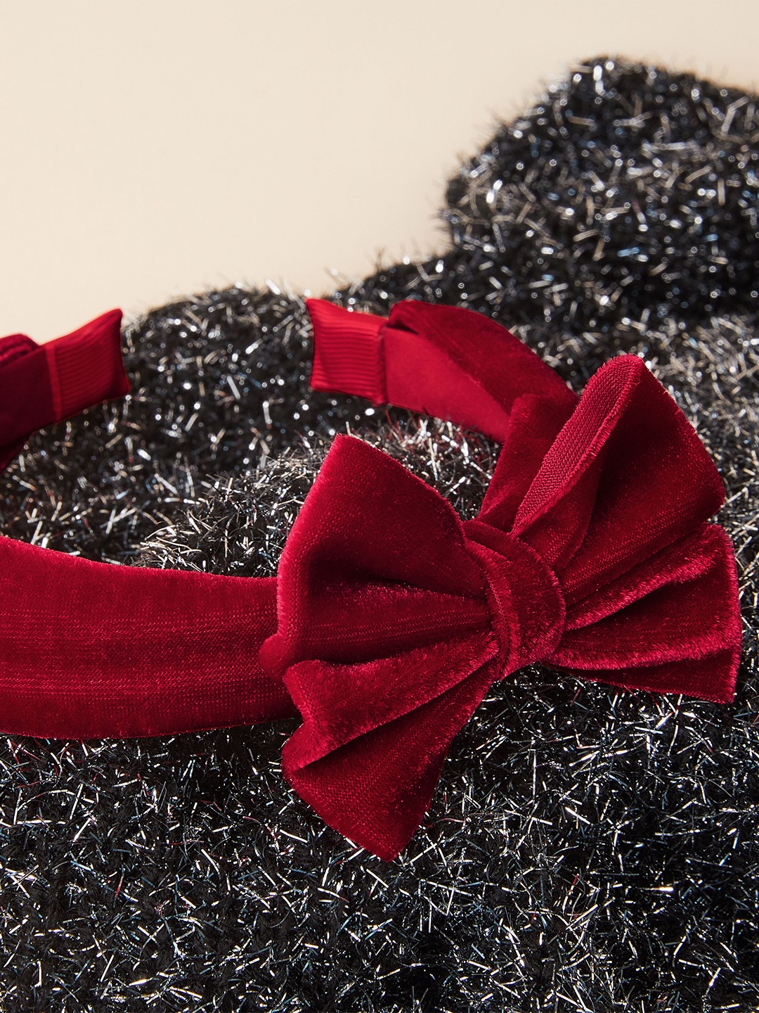

Accessorize London Girls Velvet Bow Alice Hair Band, Red