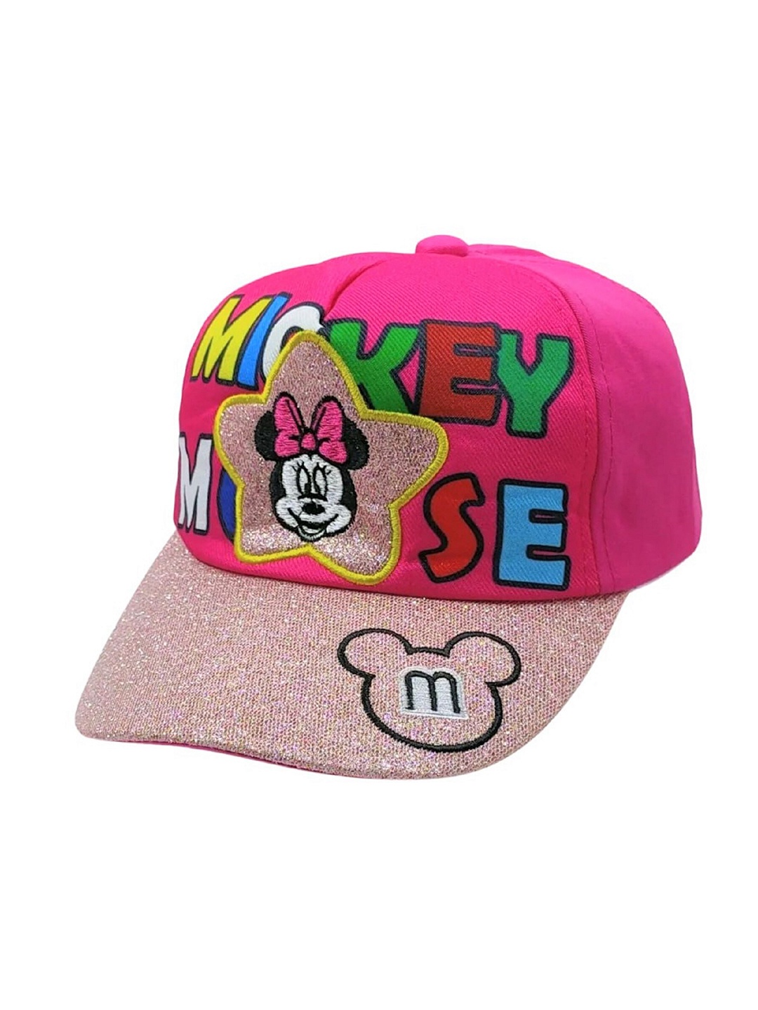 

Zacharias Kids Mickey Mouse Printed Cotton Baseball Cap, Pink