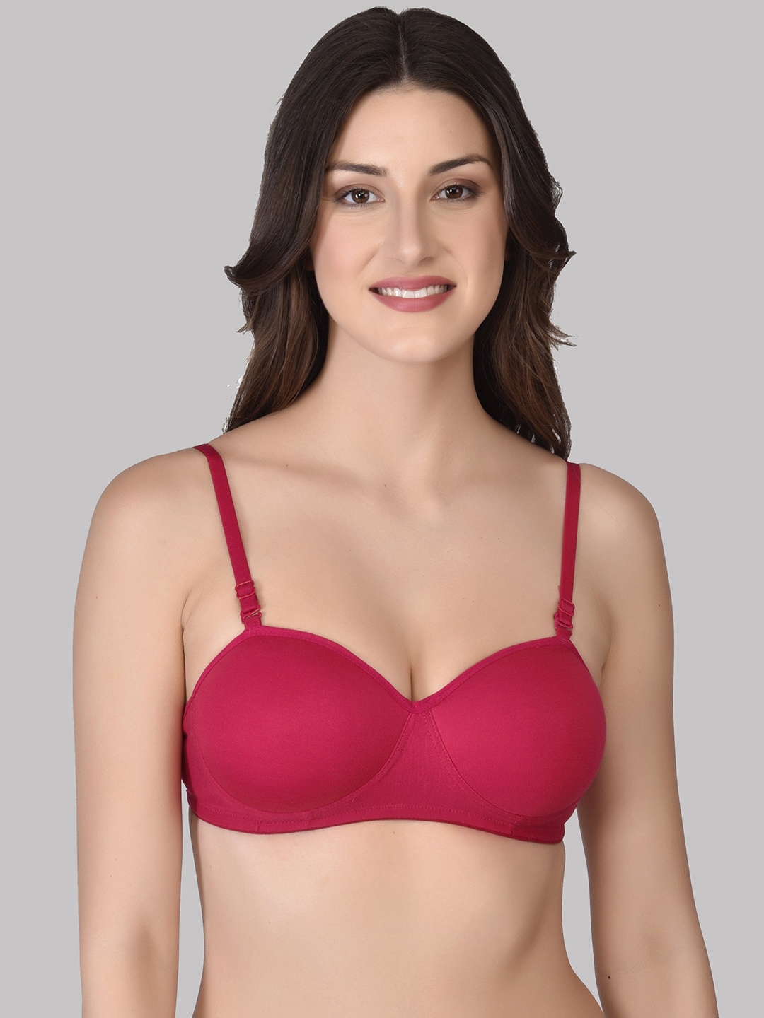 

Imsa Moda Non-Wired Lightly Padded All Day Comfort Seamless Everyday Bra, Fuchsia