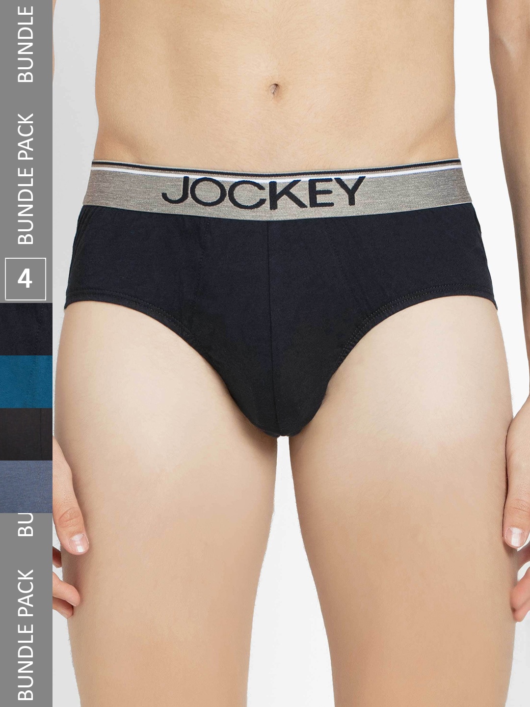

Jockey Pack of 4 Super Combed Cotton Solid Brief with Ultrasoft Waistband, Blue