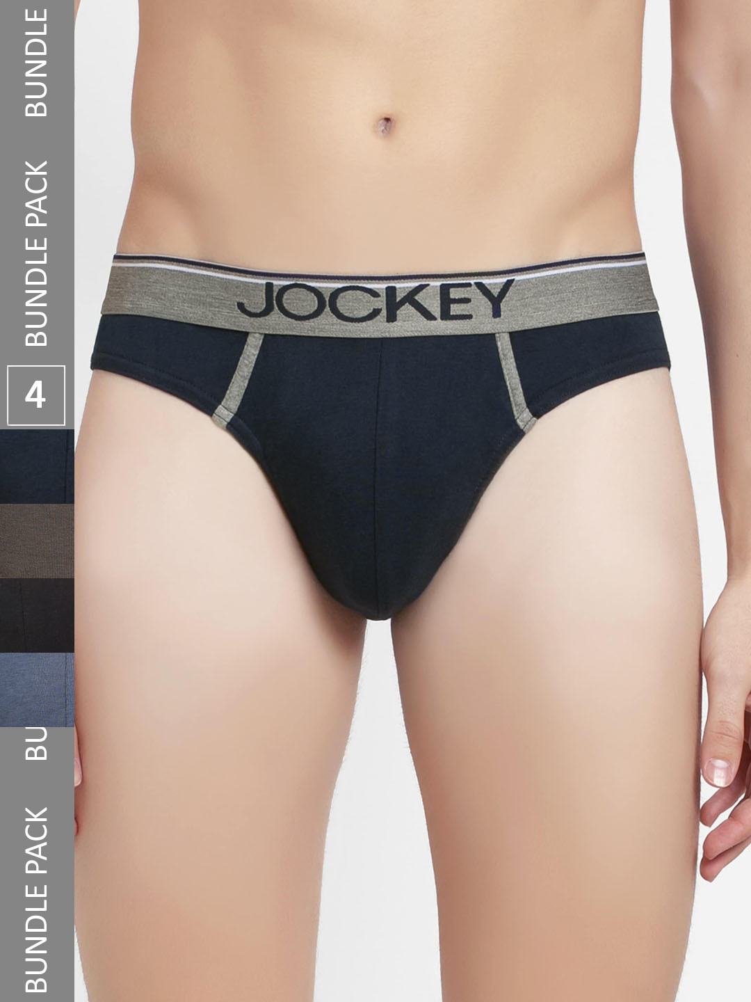 

Jockey Pack of 4 Solid Cotton Briefs, Blue