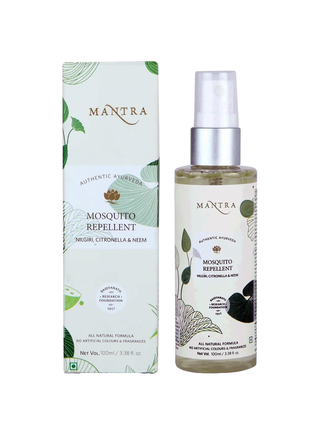 

Mantra Herbal Nilgiri Citronella & Neem Mosquitto Repellent - 100 ml, Green