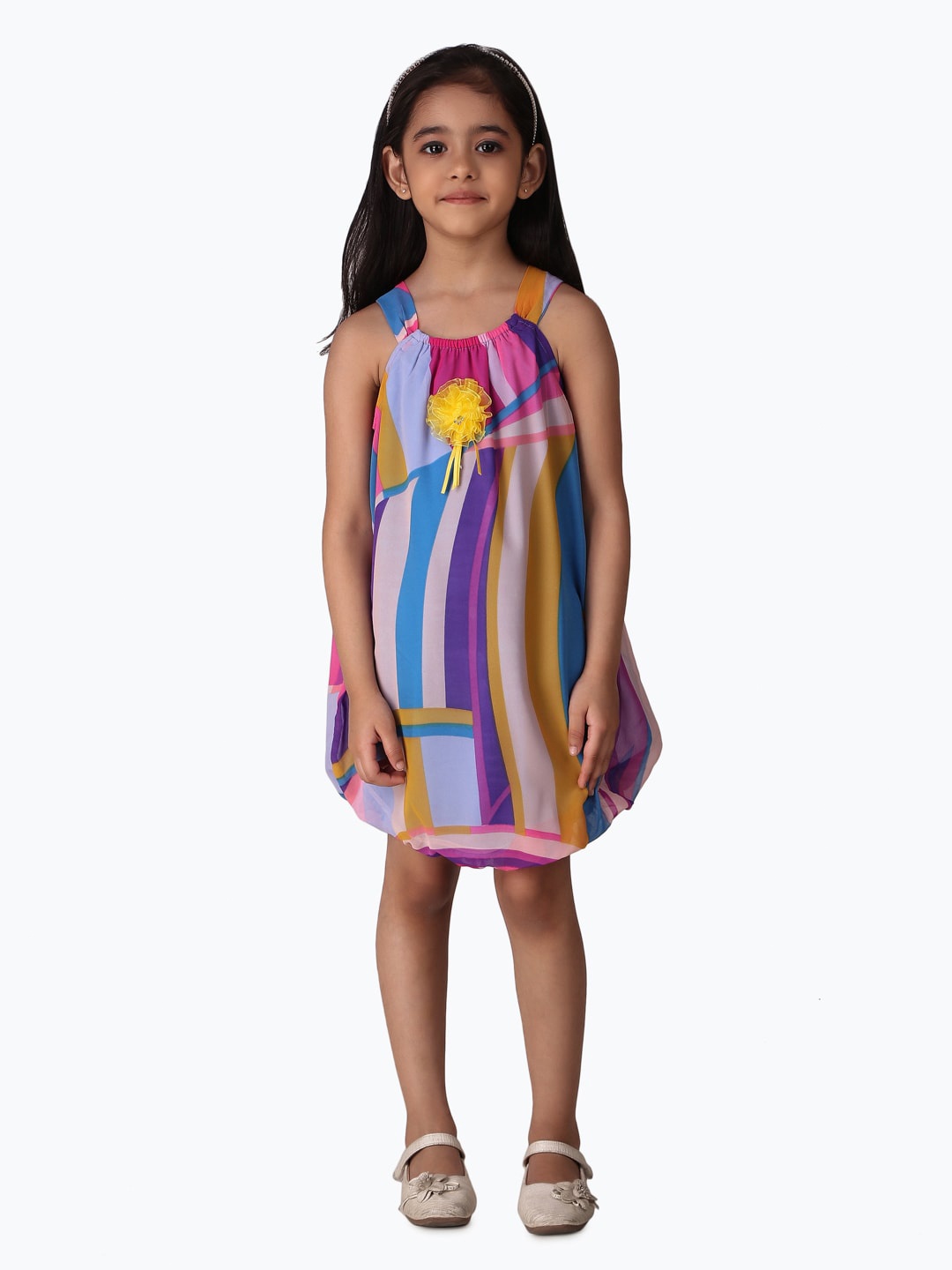 

Creative Kids Girls Striped A-Line Dress, Blue