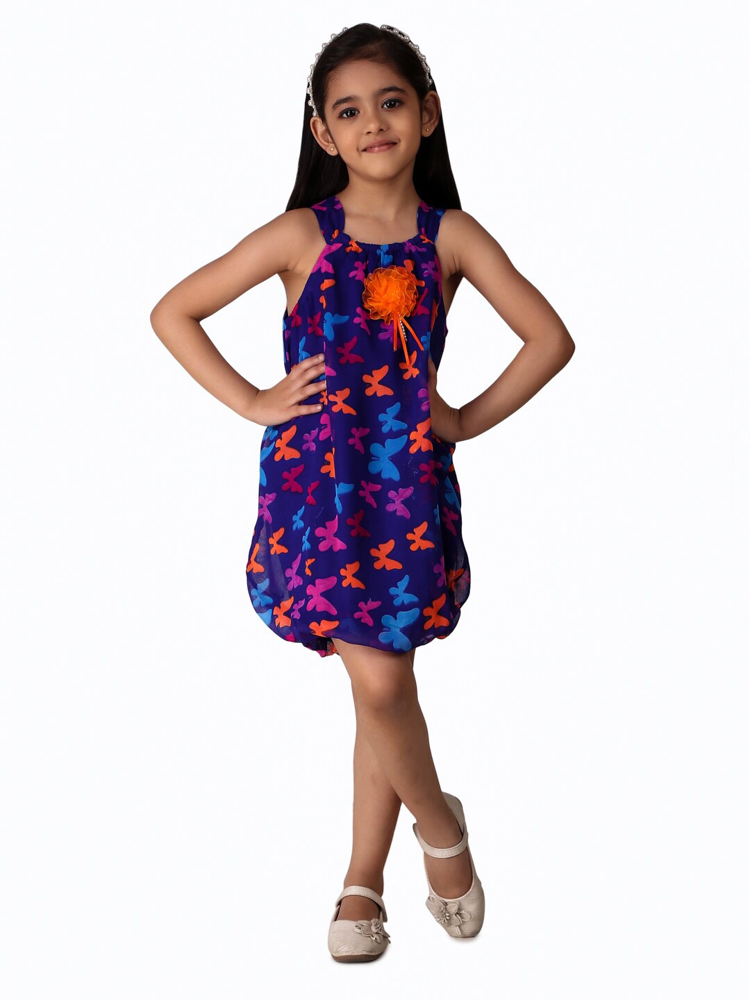 

Creative Kids Girls Abstract Printed A-Line Dress, Blue