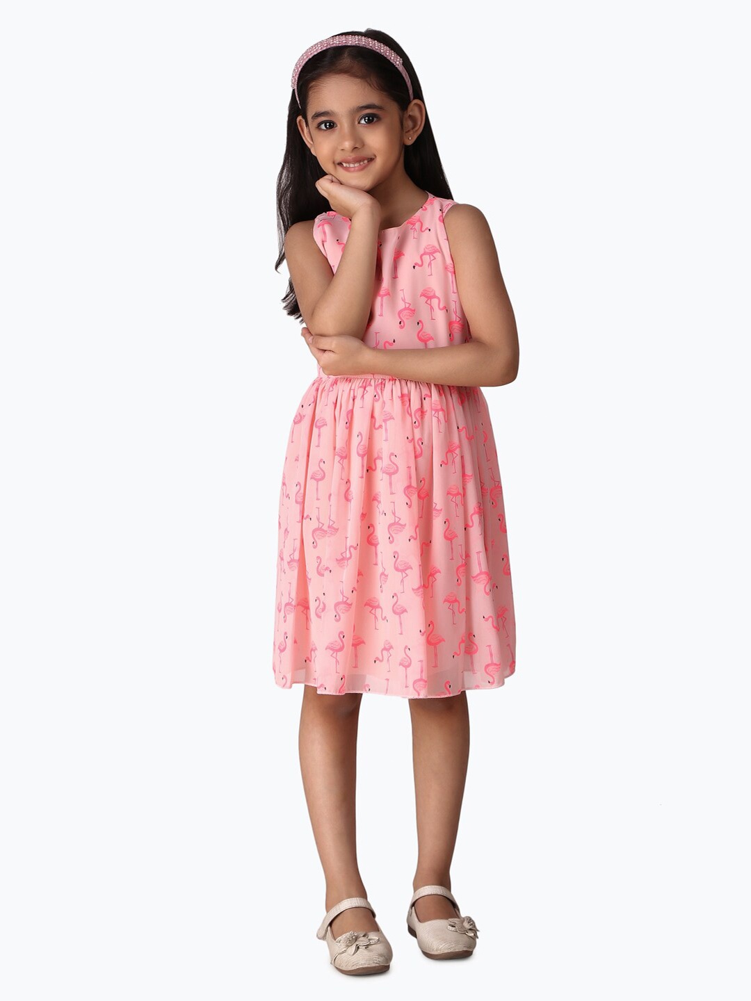 

Creative Kids Girls Floral Print Fit & Flare Dress, Pink