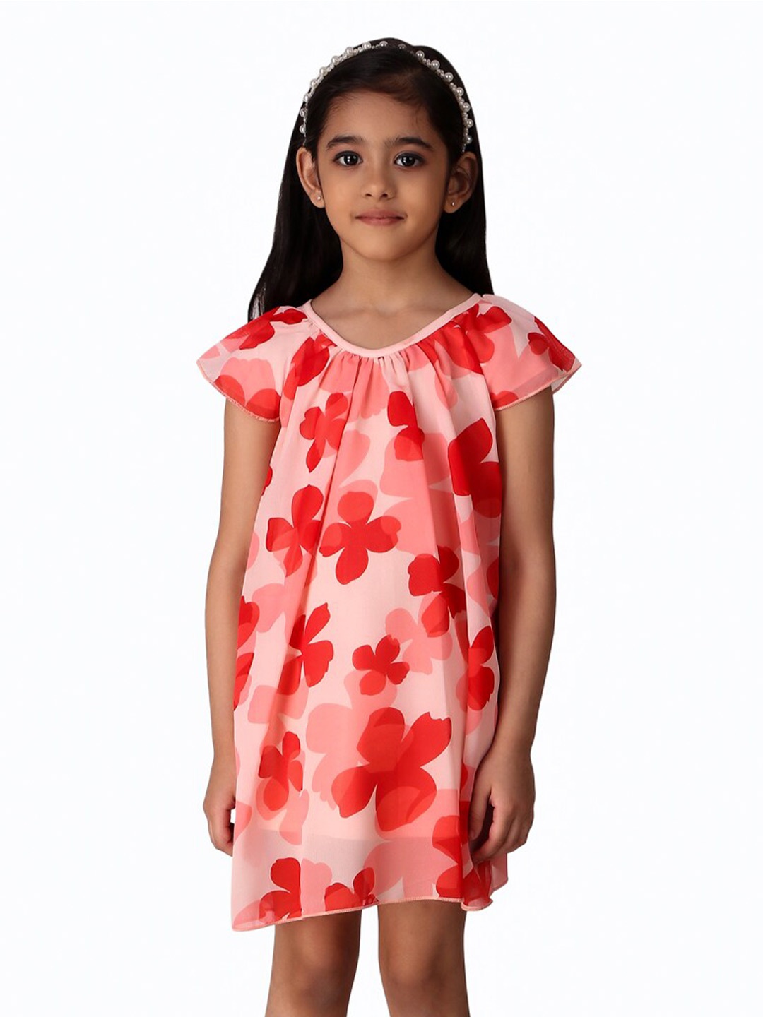 

Creative Kids Girls Floral Print A-Line Dress, Pink