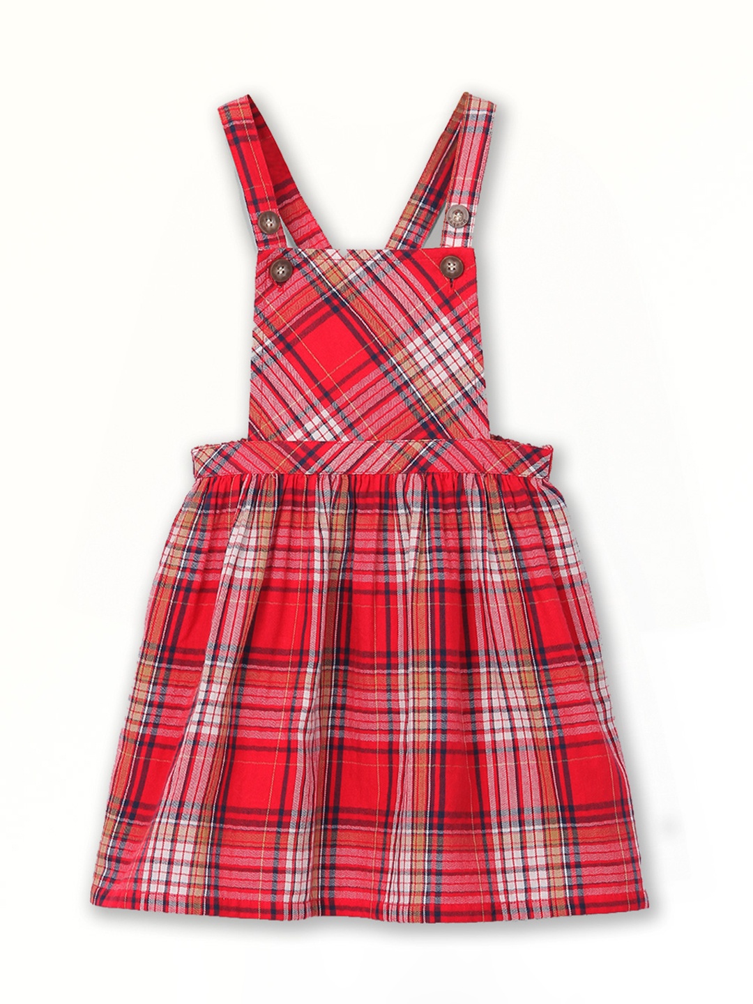 

Beebay Girls Checked Pinafore Dress, Red