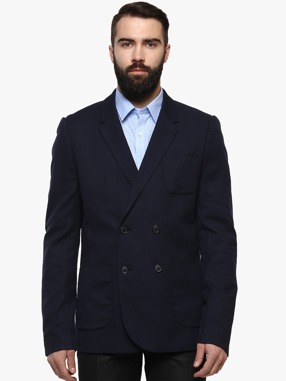 

Bruun & Stengade Men Navy Blue Single-Breasted Formal Blazer