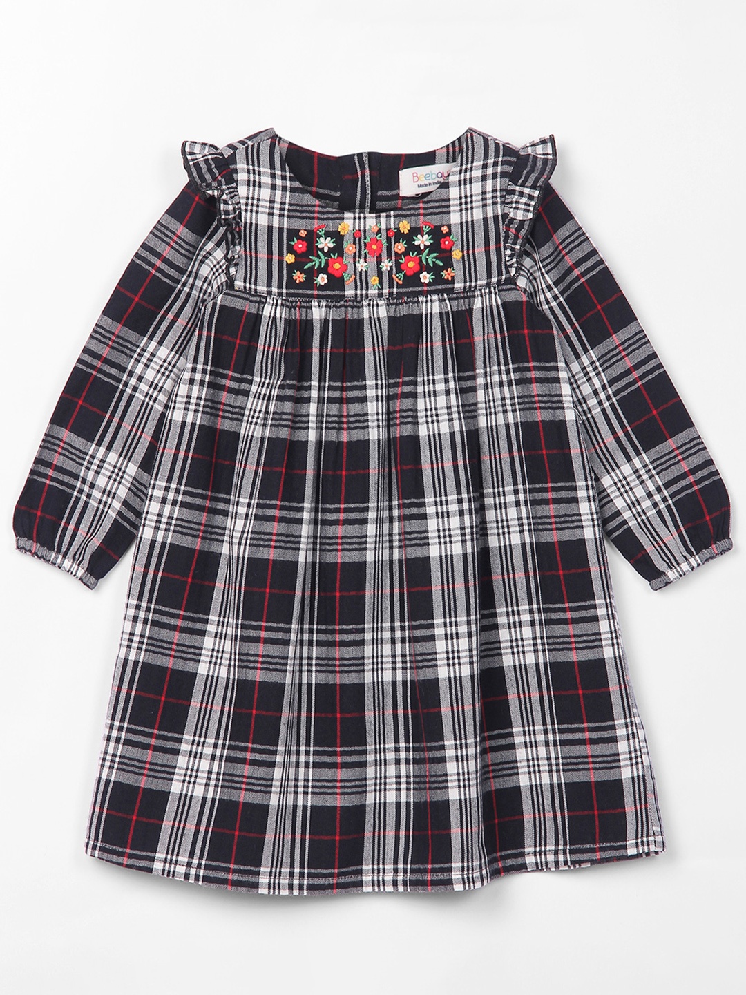 

Beebay Girls Checked A-Line Dress, Black