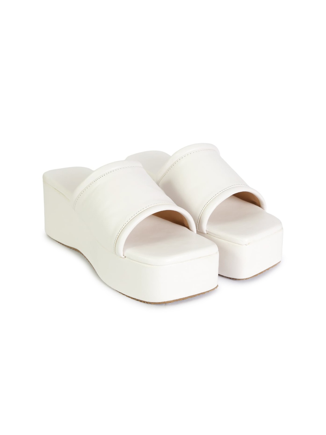 

HASTEN Open Toe Flatform Heels, Green