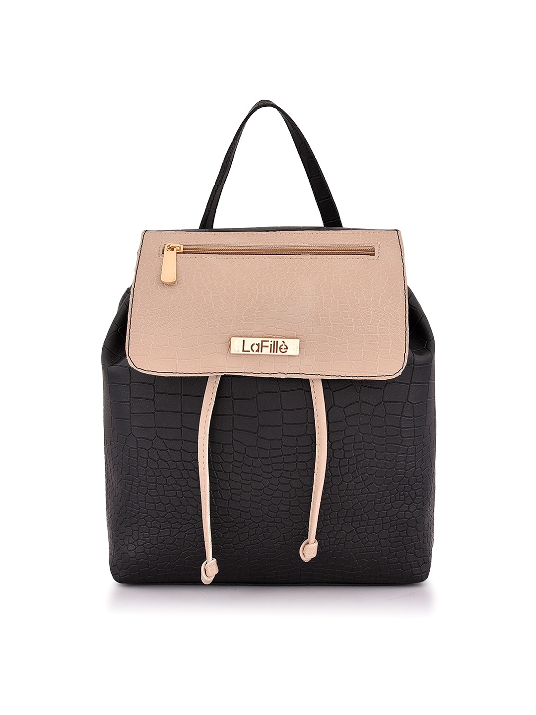 

LaFille Women Textured Backpack, Black