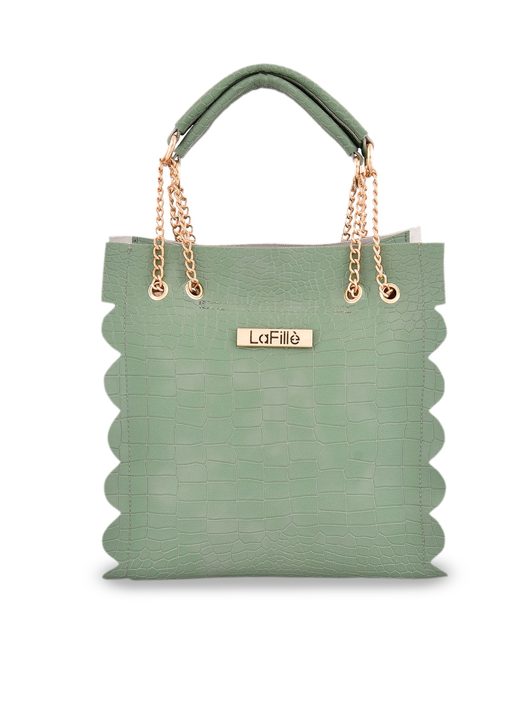 

LaFille Women Textured Oversized Shopper Handheld Bag, Green