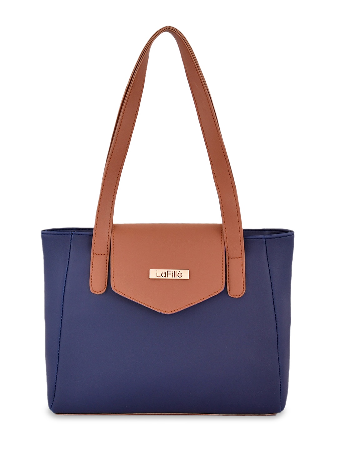 

LaFille Colourblocked PU Structured Shoulder Bag, Blue
