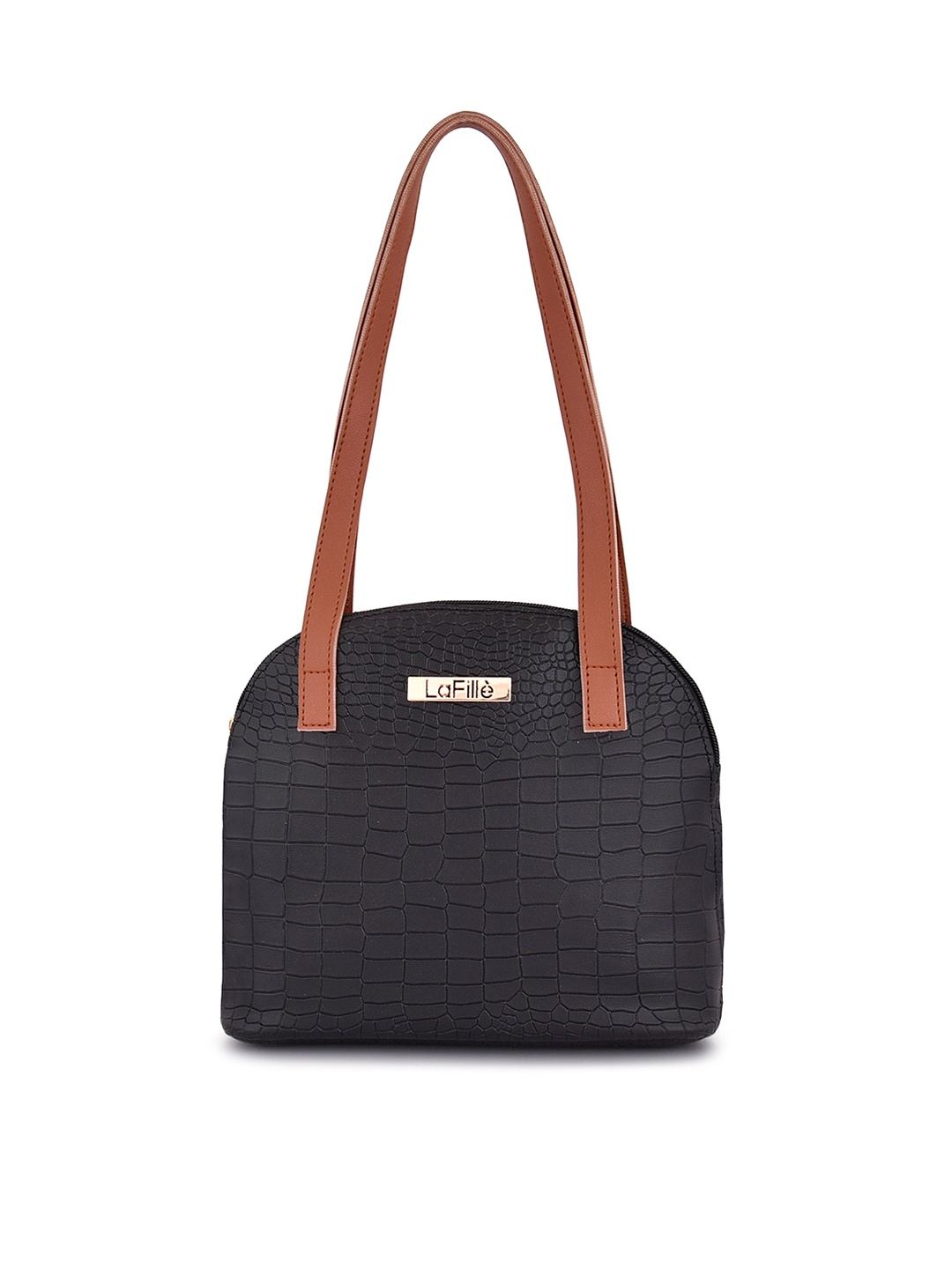 

LaFille Textured Structured Shoulder Bag, Black