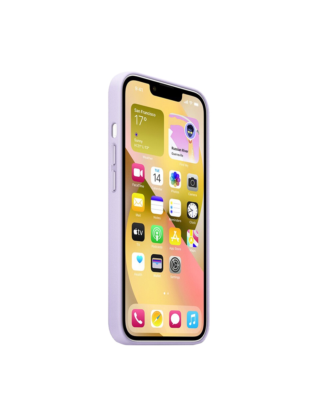 

TREEMODA Leather iPhone 14 Back Case, Lavender