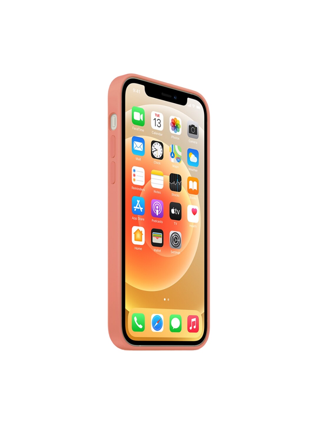 

TREEMODA Silicon iPhone 13 Back Case, Peach
