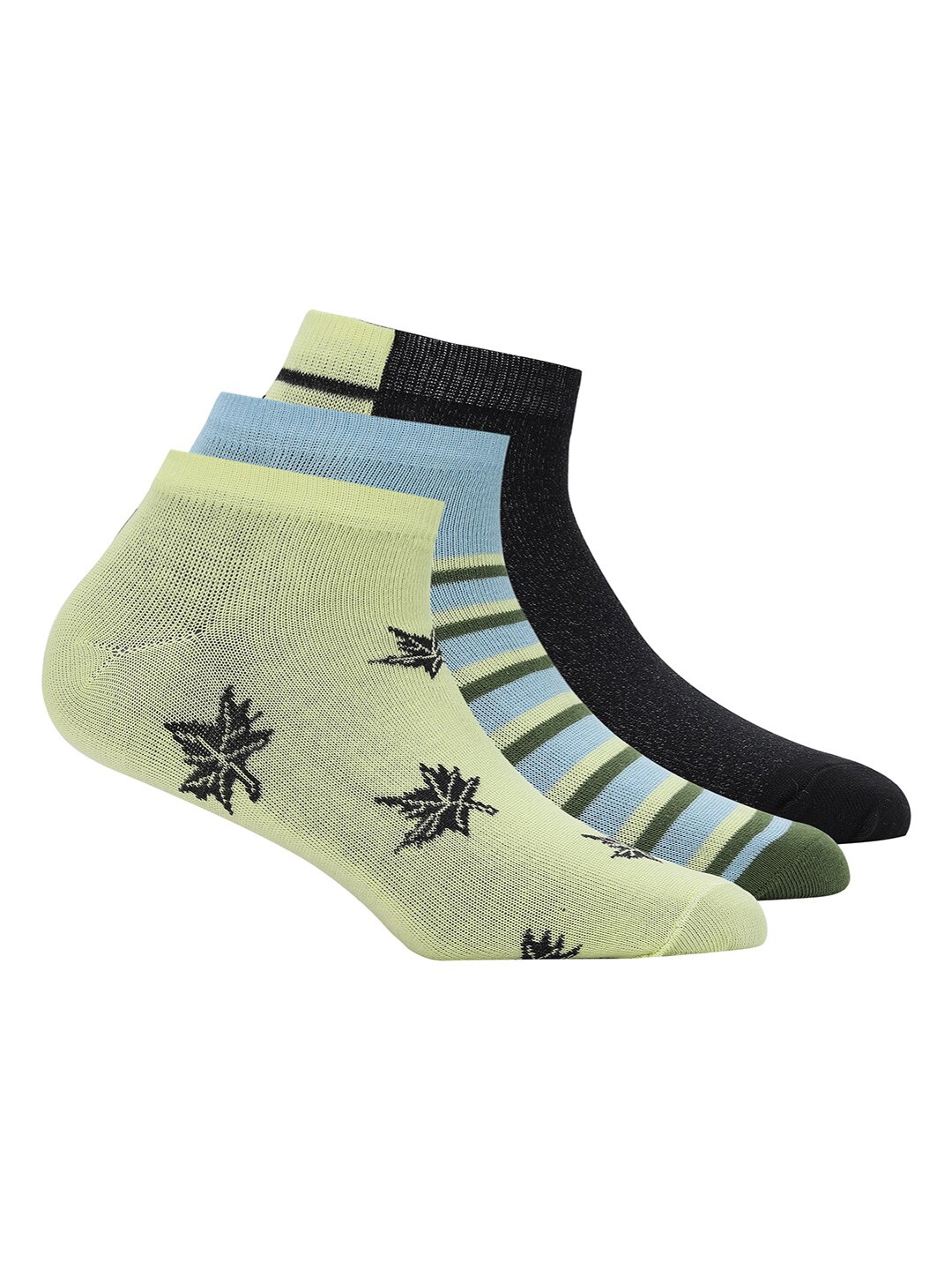 

Puma Pack Of 3 Graphic Printed Ankle-Length Socks, Black