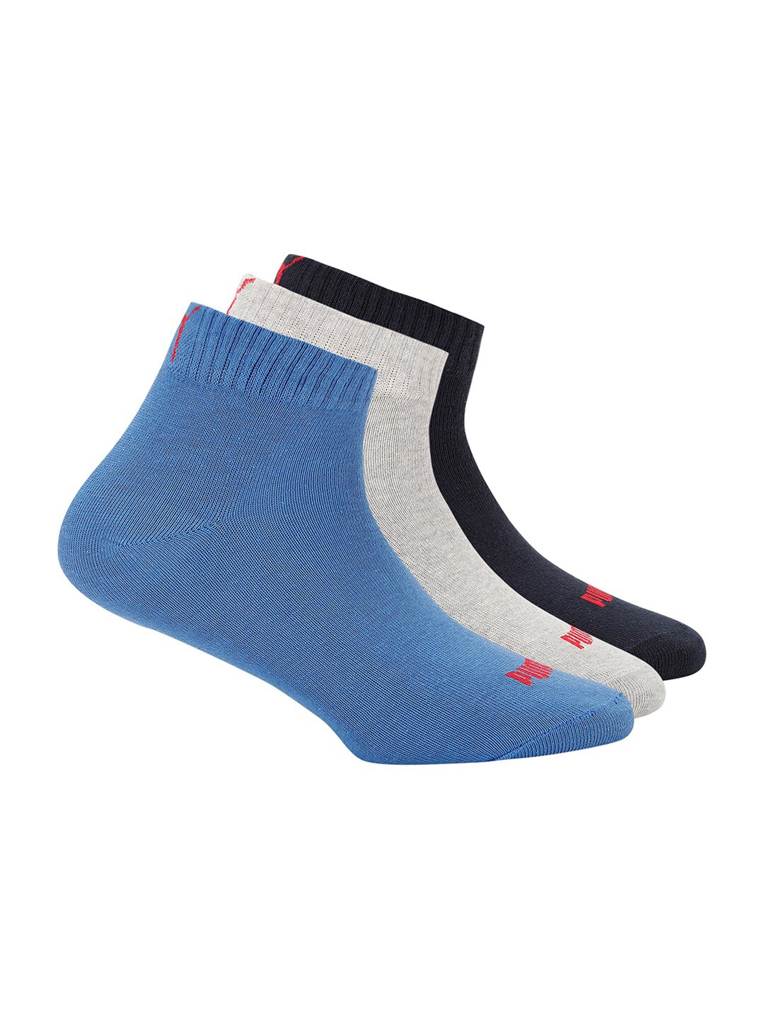 

Puma Pack Of 3 Ankle-Length Logo Printed Socks, Black
