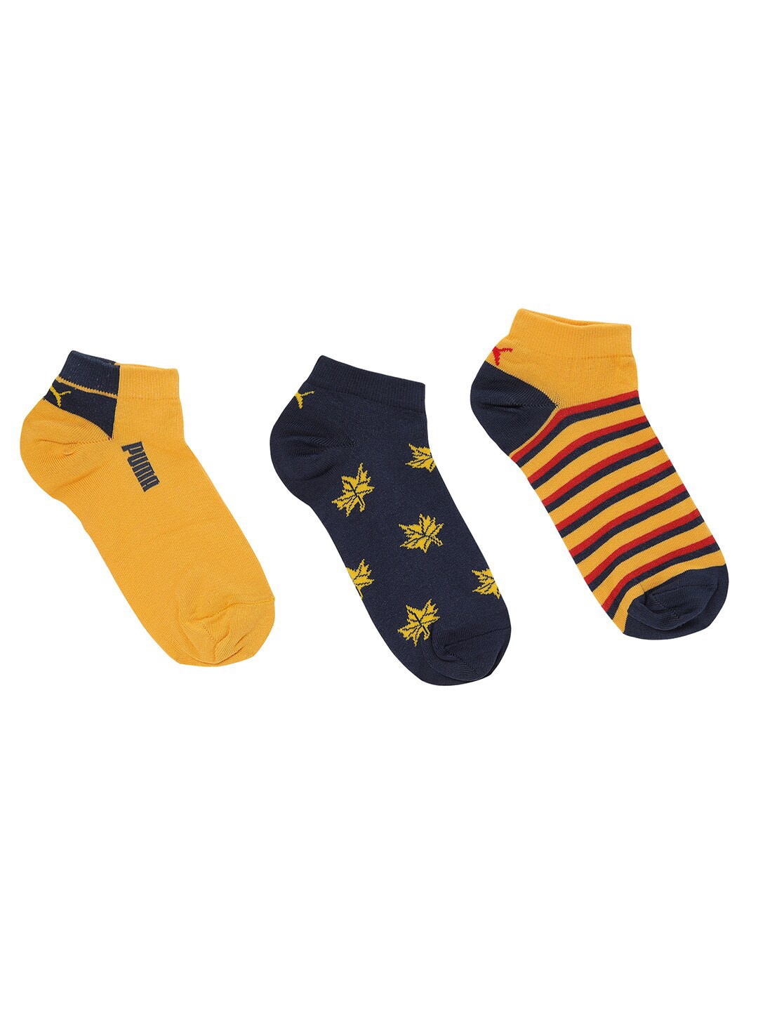 

Puma Pack Of 3 Graphic Ankle-Length Socks, Blue