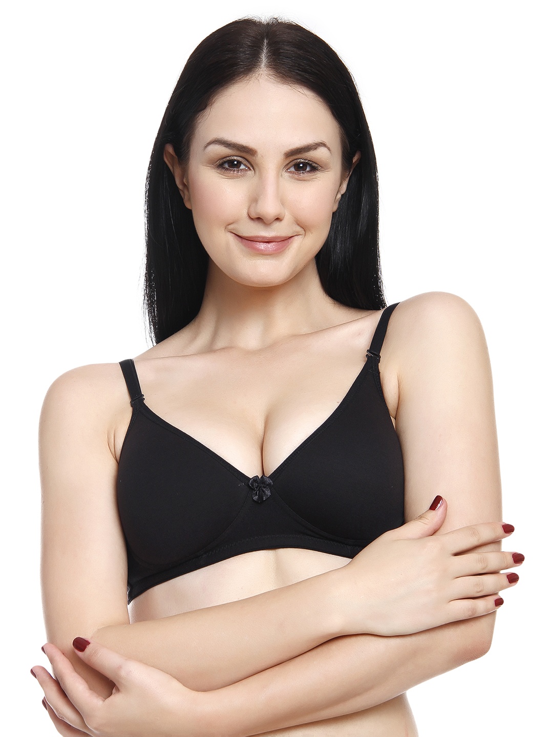 

Innocence Black Solid Non-Wired Lightly Padded T-Shirt Bra BBAPLIN36542_32