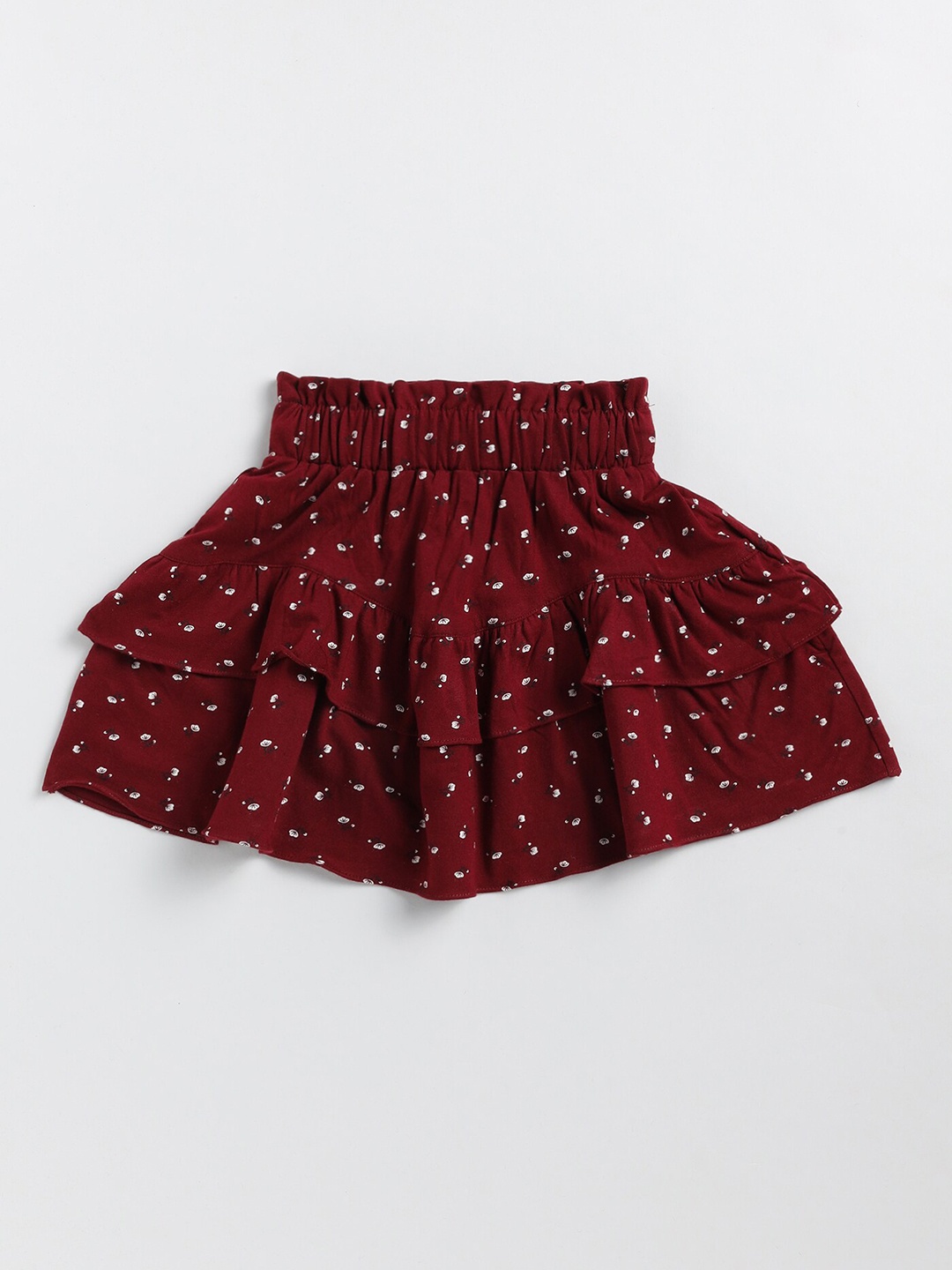 

Redden Girls Floral Printed Pure Cotton Flared Skirt, Maroon