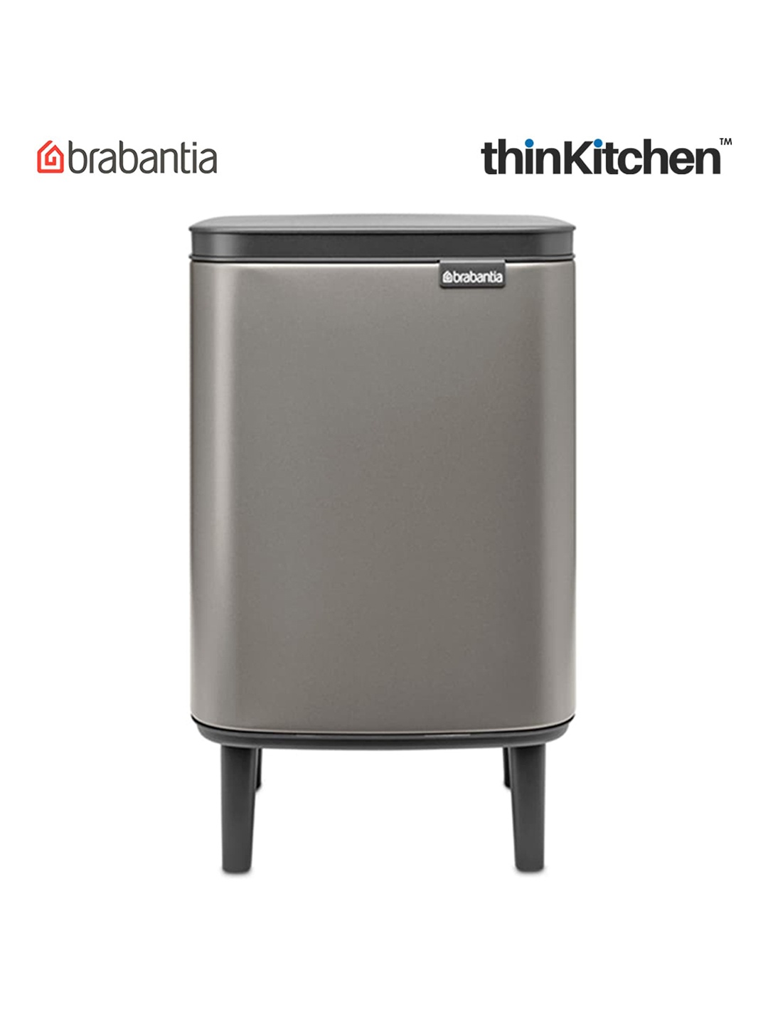 

Brabantia Grey & Black Stainless Steel Bo Bin 7 L