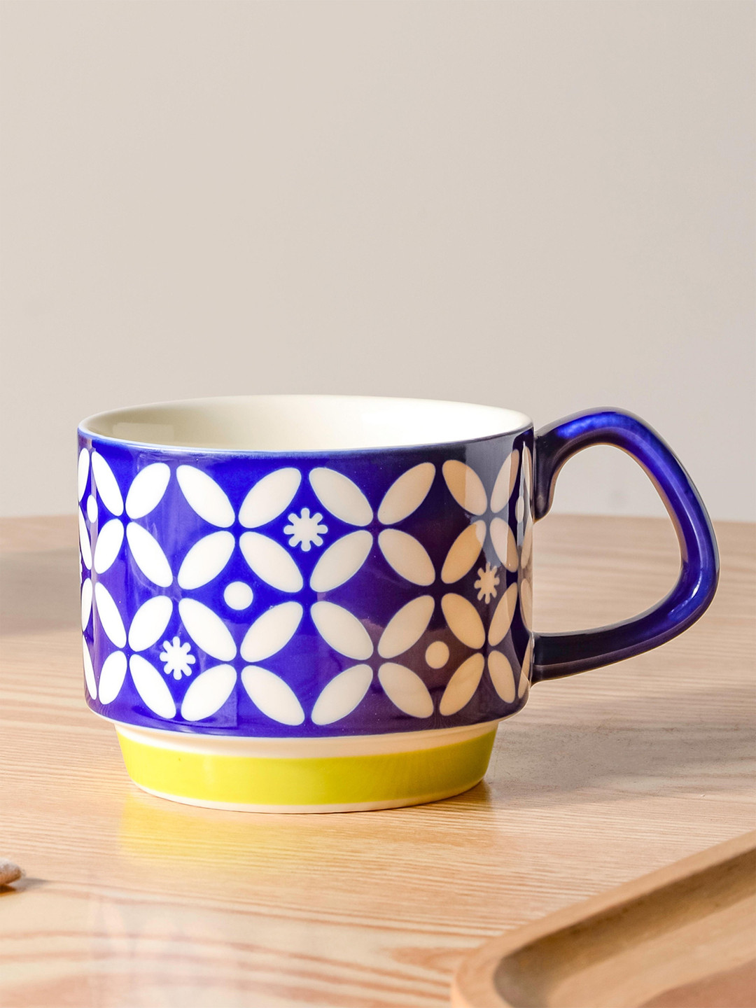 

Nestasia Blue & White Printed Ceramic Glossy Cups-330ml