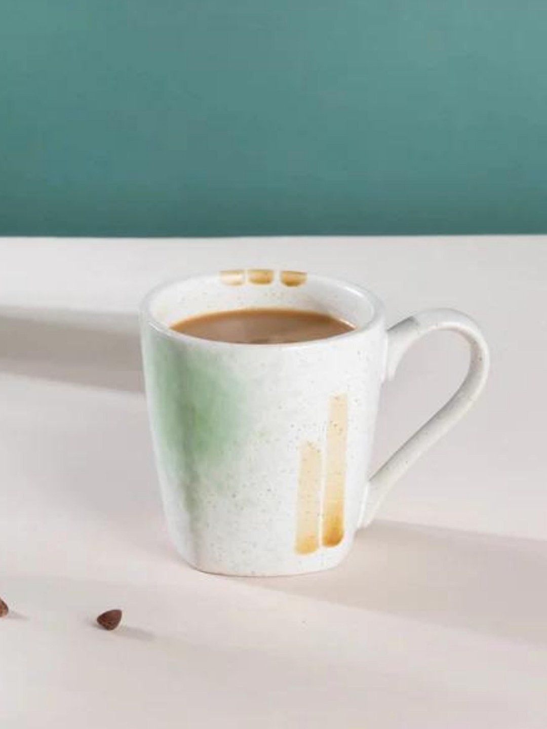 

Nestasia White & Green Printed Ceramic Glossy Tea Cup 300 ml