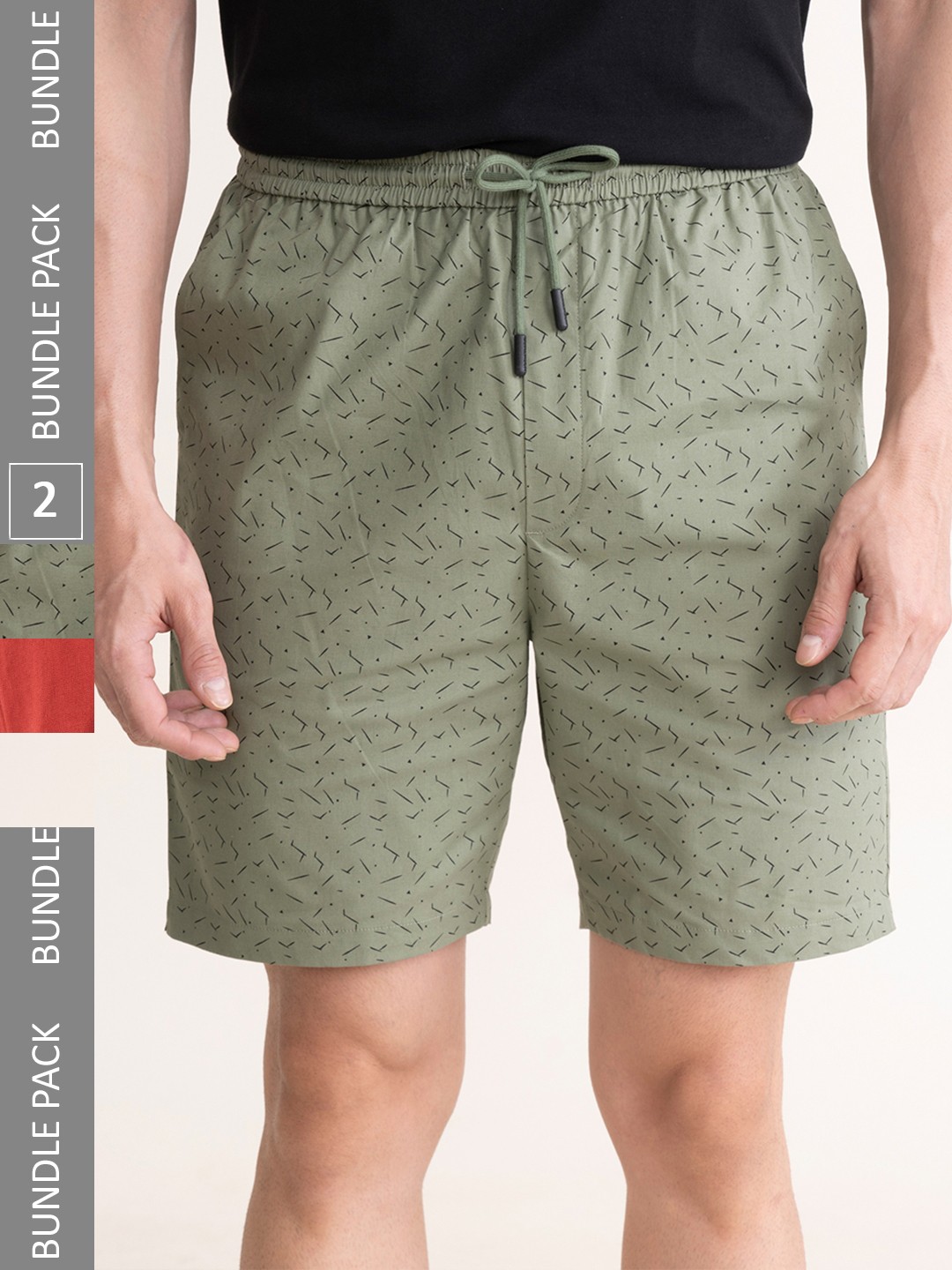 

DAMENSCH Pack of 2 Printed Lounge Shorts, Green