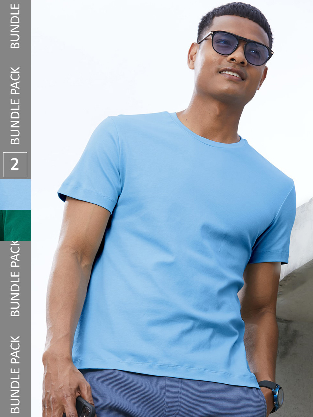 

DAMENSCH Set Of 3 Solid T-Shirt, Green