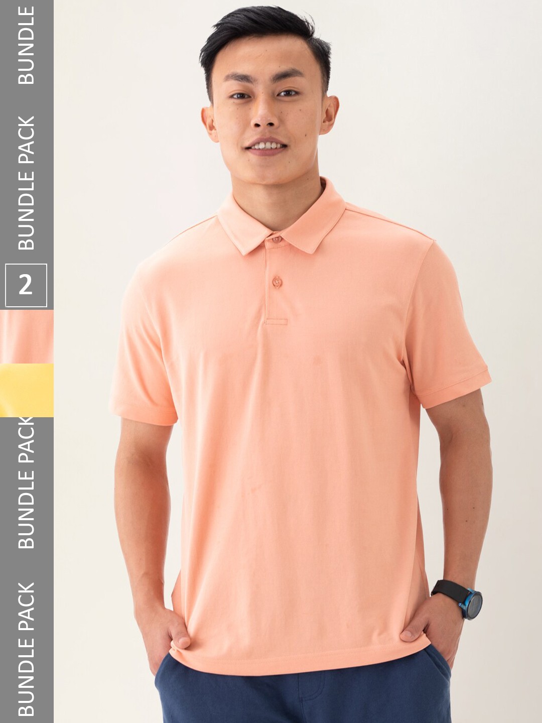 

DAMENSCH Set of 2 Solid T-Shirt, Yellow