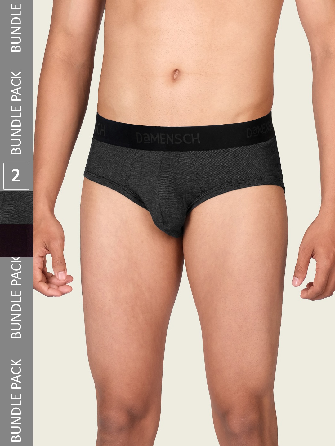 

DAMENSCH Set Of 2 Solid Briefs, Grey