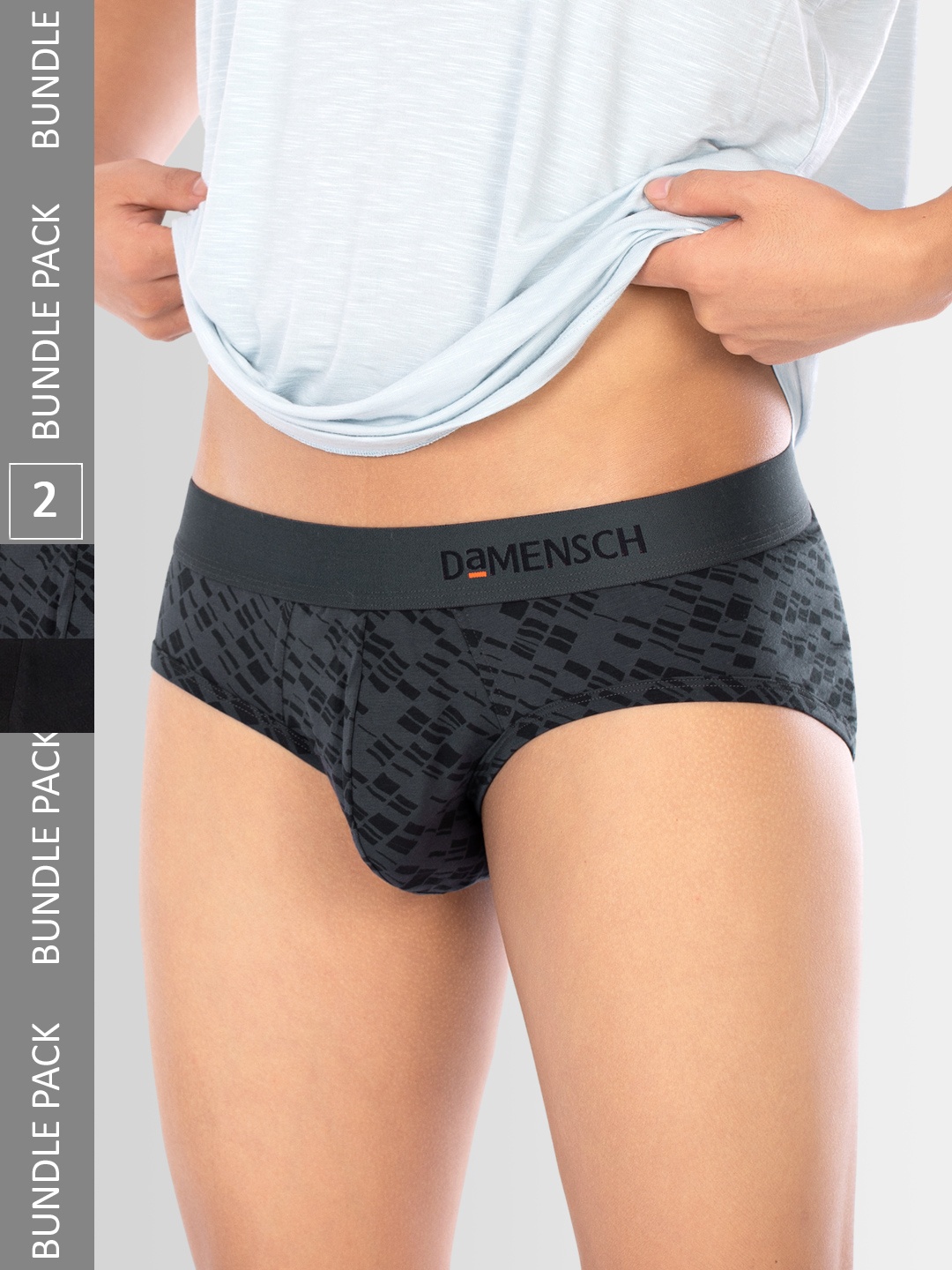 

DAMENSCH Set Of 2 Printed Briefs, Grey