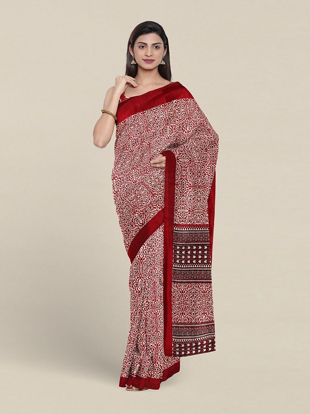 

Pothys Ethnic Motifs Printed Saree, Red