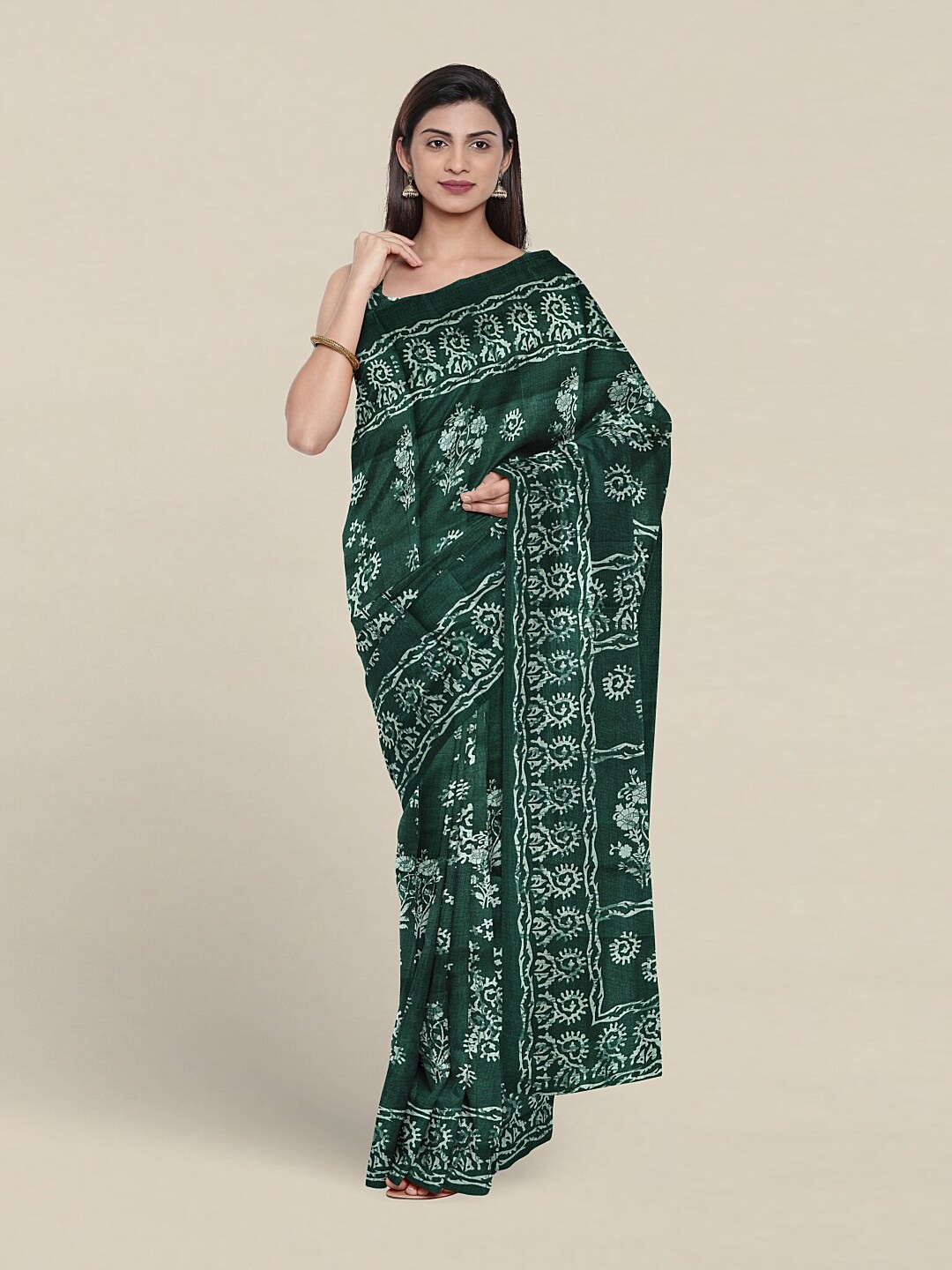 

Pothys Ethnic Motifs Printed Saree, Green