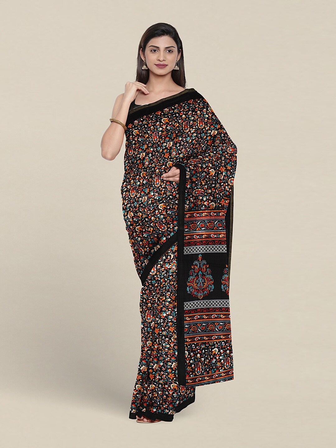 

Pothys Ethnic Motifs Printed Saree, Black