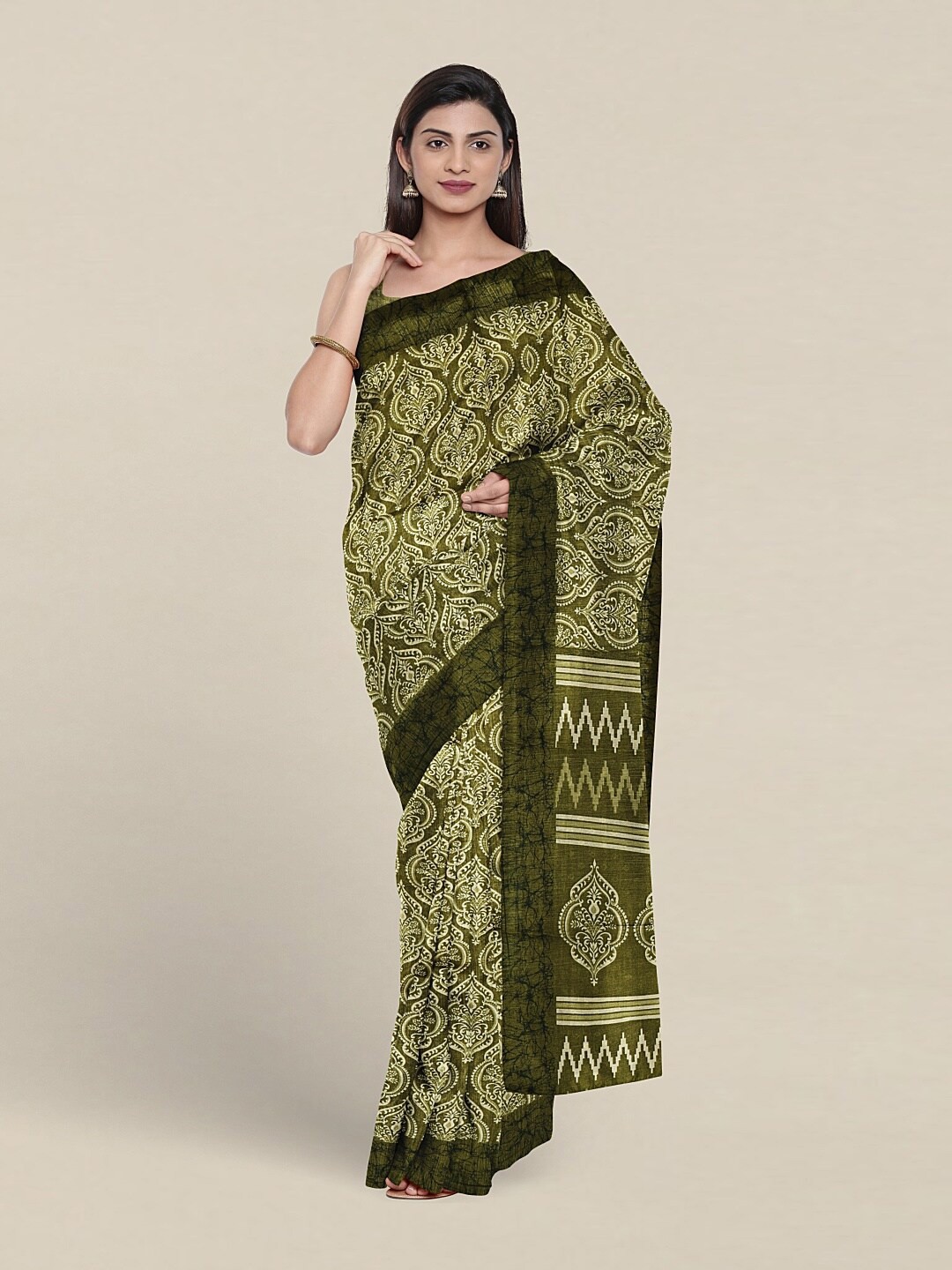 

Pothys Ethnic Motifs Printed Saree, Green