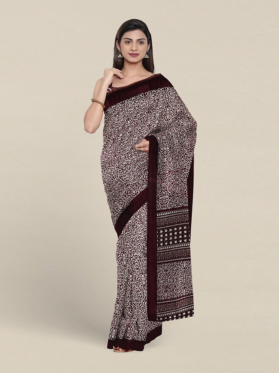 

Pothys Ethnic Motifs Printed Saree, Purple