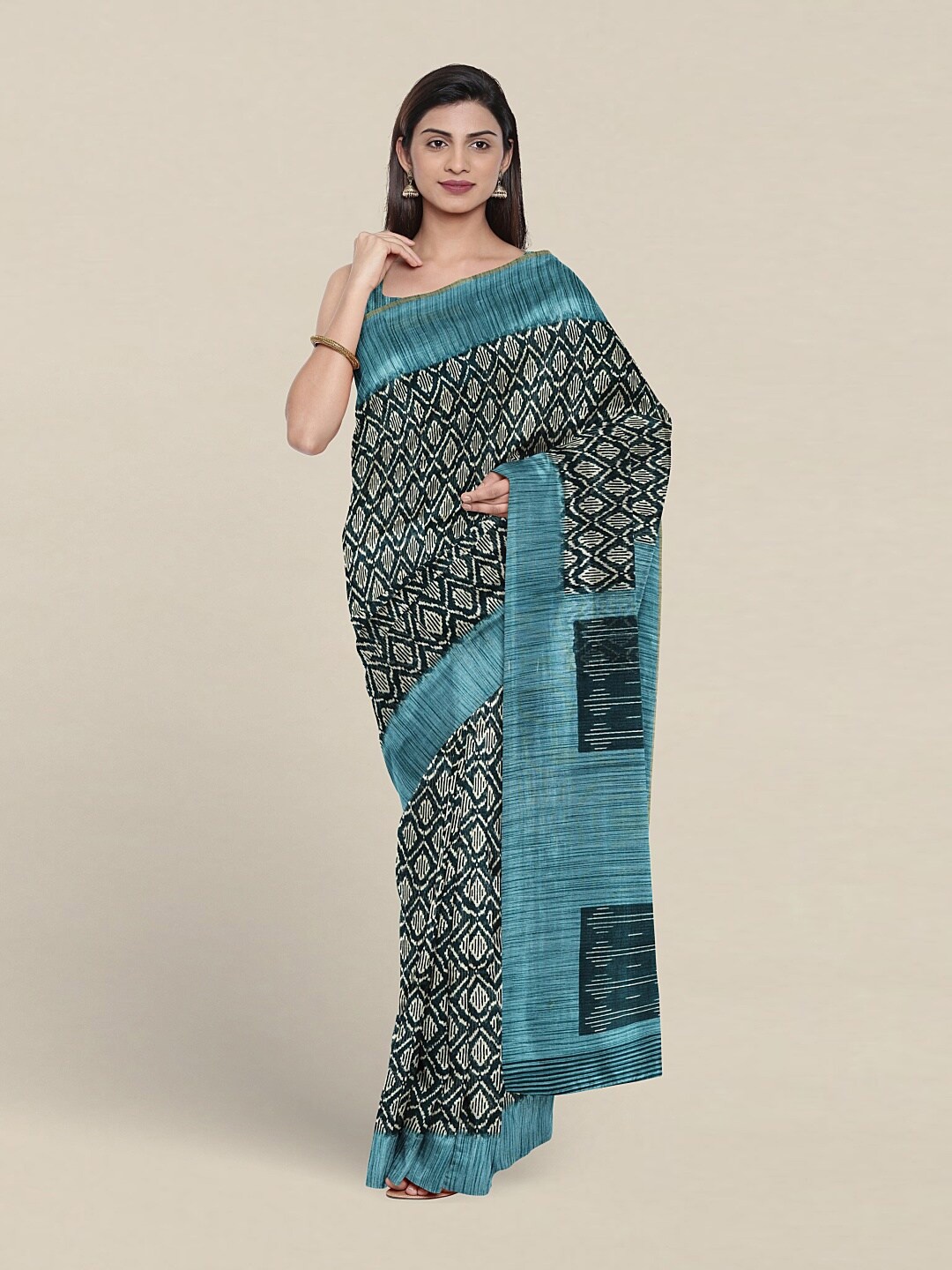 

Pothys Ethnic Motifs Printed Saree, Green