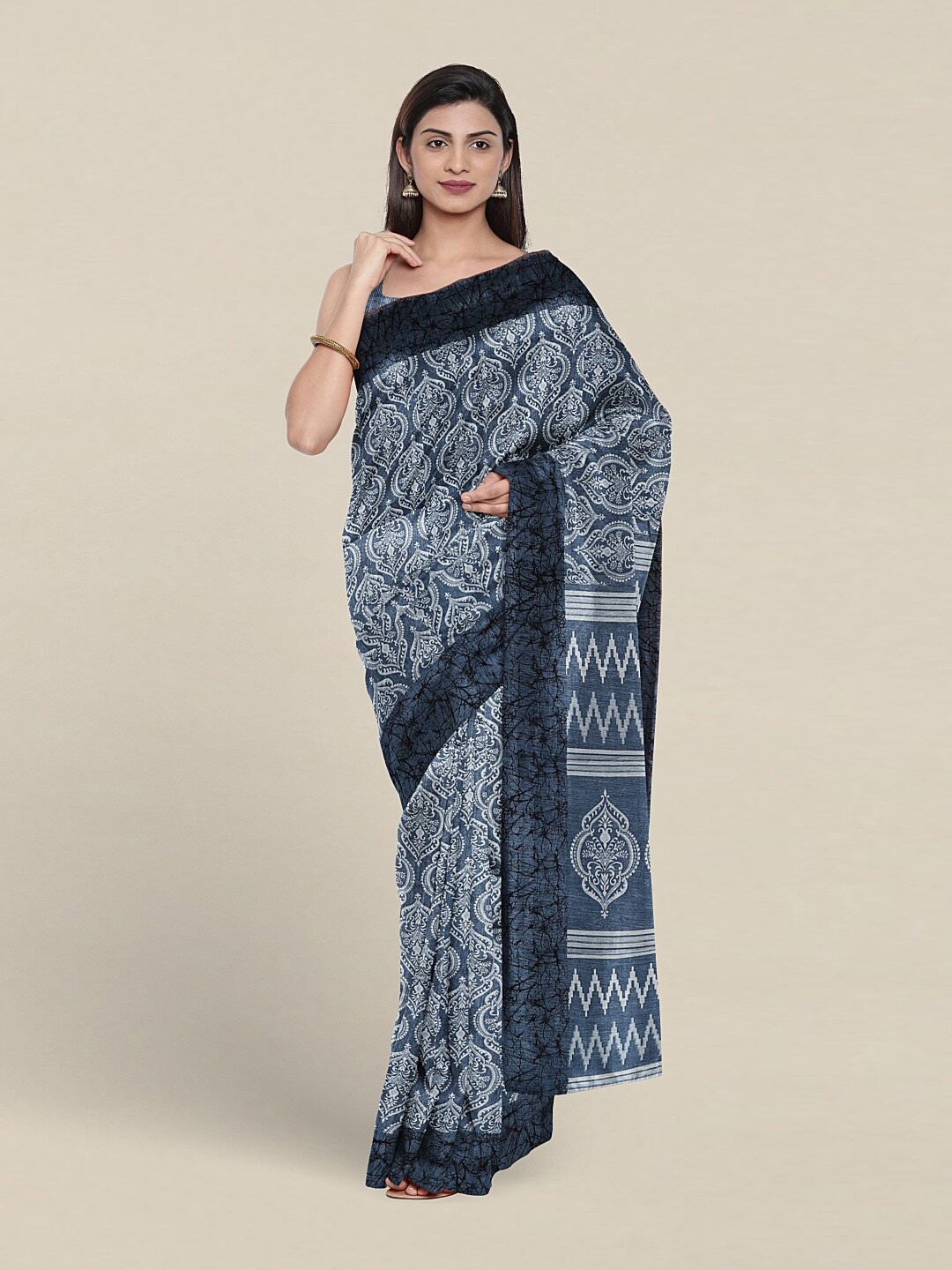 

Pothys Ethnic Motifs Printed Saree, Grey