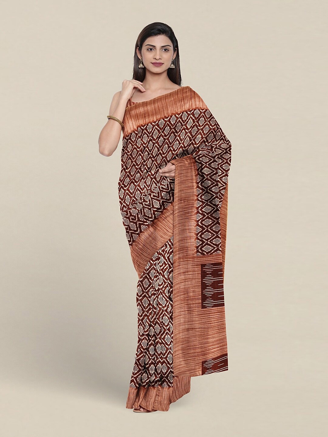 

Pothys Ethnic Motifs Printed Saree, Maroon