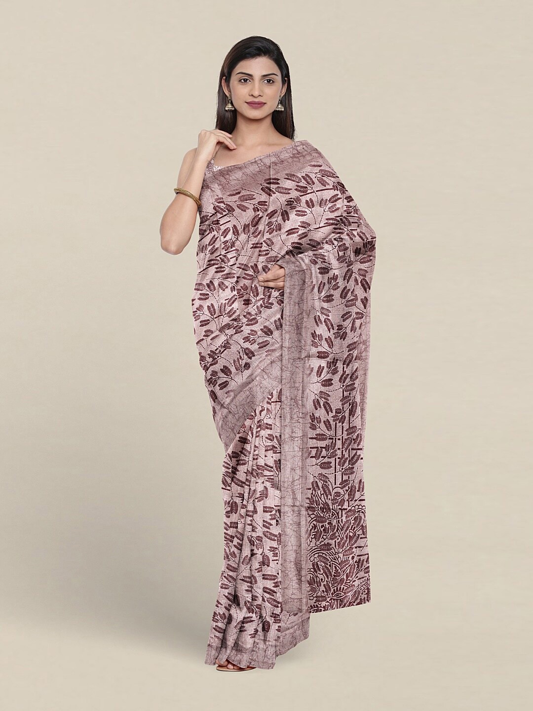 

Pothys Mauve & Maroon Floral Saree