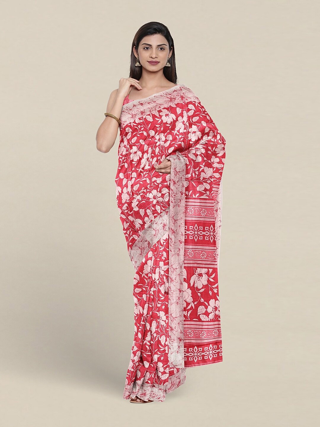 

Pothys Floral Printed Saree, Pink